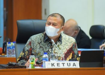 Wakil Ketua Banggar DPR RI Cucun Ahmad Syamsurijal saat memimpin Rapat Kerja Banggar DPR RI dengan pemerintah, di Gedung DPR RI.