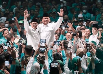Abdul Muhaimin Iskandar Bersama Ketua Umum Partai Gerindra Prabowo Subianto pada acara PKB Road to Election 2024