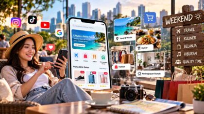 Konsumen digital menggunakan smartphone saat akhir pekan untuk mencari produk, kuliner, travel, dan promo