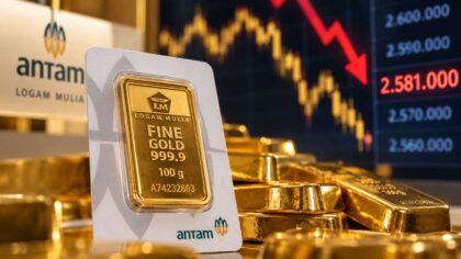 Harga emas Antam hari ini 1 Oktober 2026 turun menjadi Rp2,581 juta per gram.